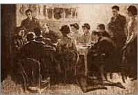 Rendering of Palladino Caught Cheating, New York, 1910
