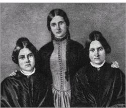 The Fox sisters, whose 'spirit' raps launched the nineteenth-century spiritualism movement