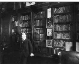 In his library, 278 West 113th St.