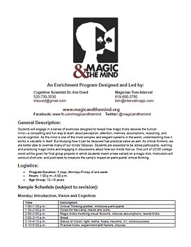 Read the sample schedule!